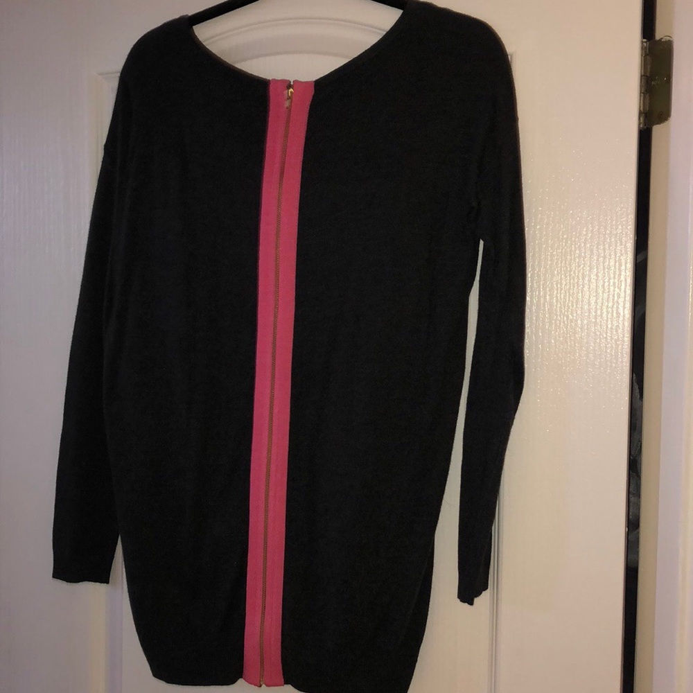 Grey and pink long sweater